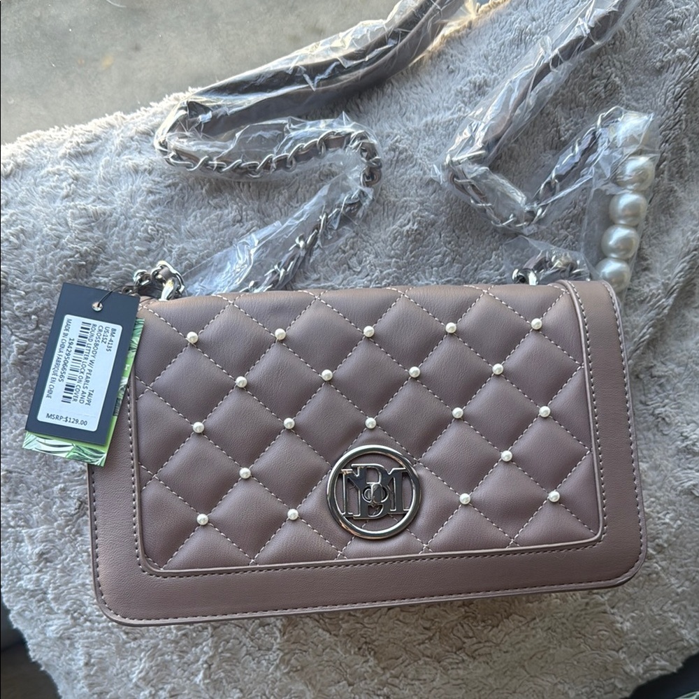 Elegant Taupe Quilted Handbag